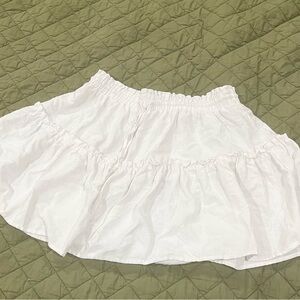 Ci Sono White Bubble Mini Skirt with Ruffled Tiers